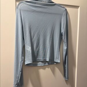 Women's Blue sheer Long Sleeve Top